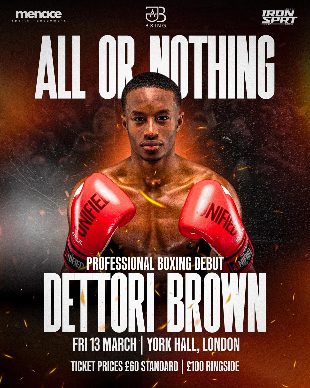 MARCH 13TH 2026 PROFESSIONAL DEBUT YORK HALL, LONDON 📍